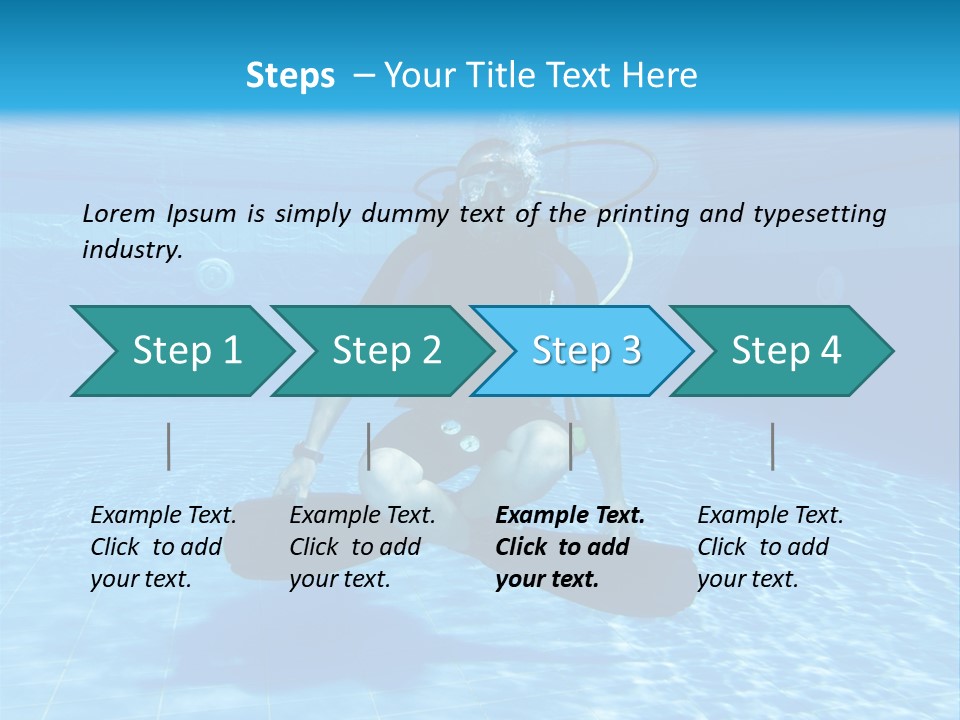 A Man Is Diving In The Water With A Board PowerPoint Template