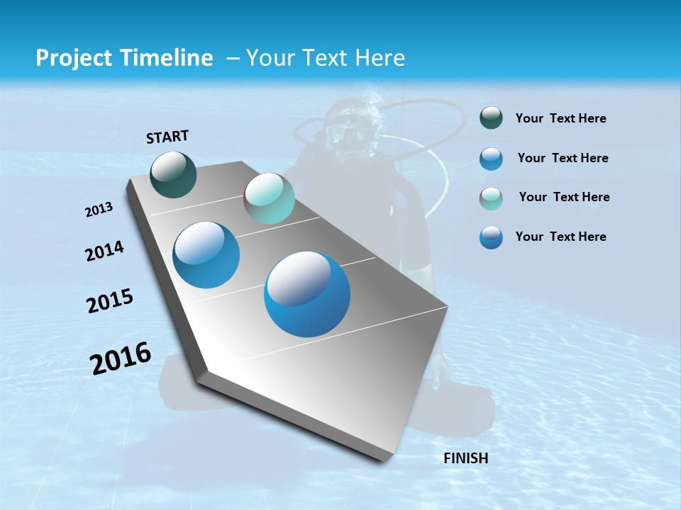 A Man Is Diving In The Water With A Board PowerPoint Template