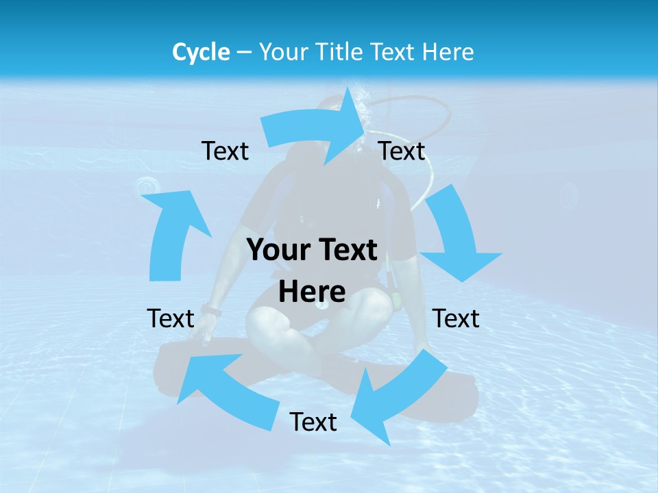 A Man Is Diving In The Water With A Board PowerPoint Template