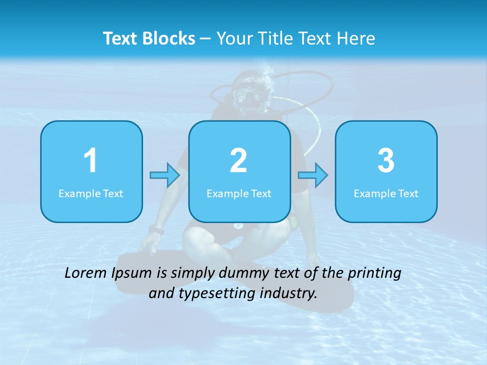 A Man Is Diving In The Water With A Board PowerPoint Template