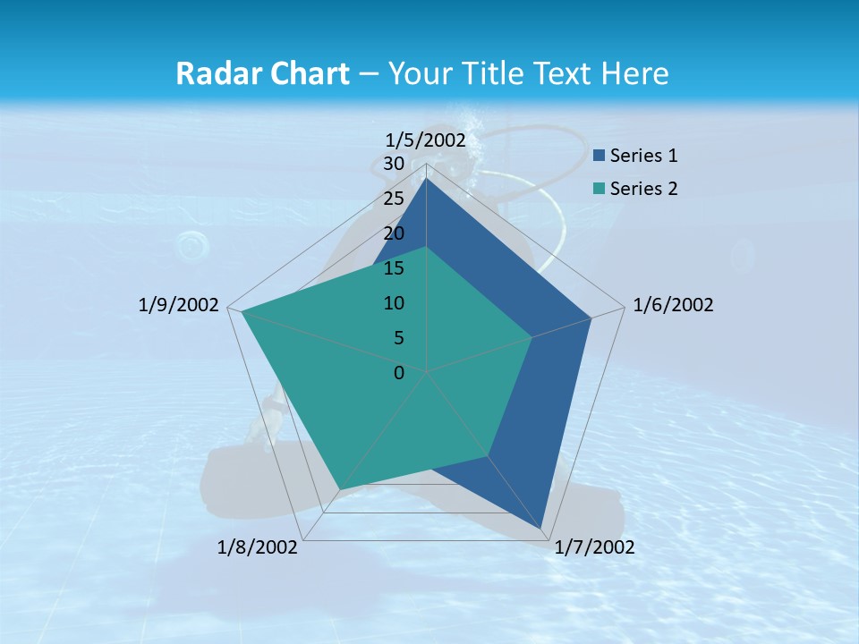 A Man Is Diving In The Water With A Board PowerPoint Template