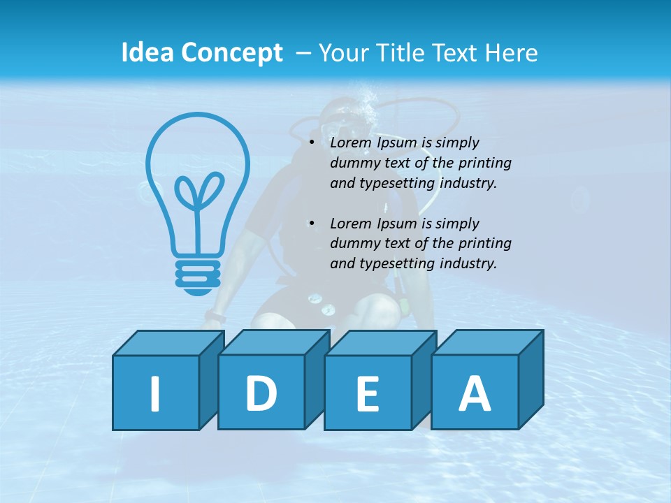 A Man Is Diving In The Water With A Board PowerPoint Template