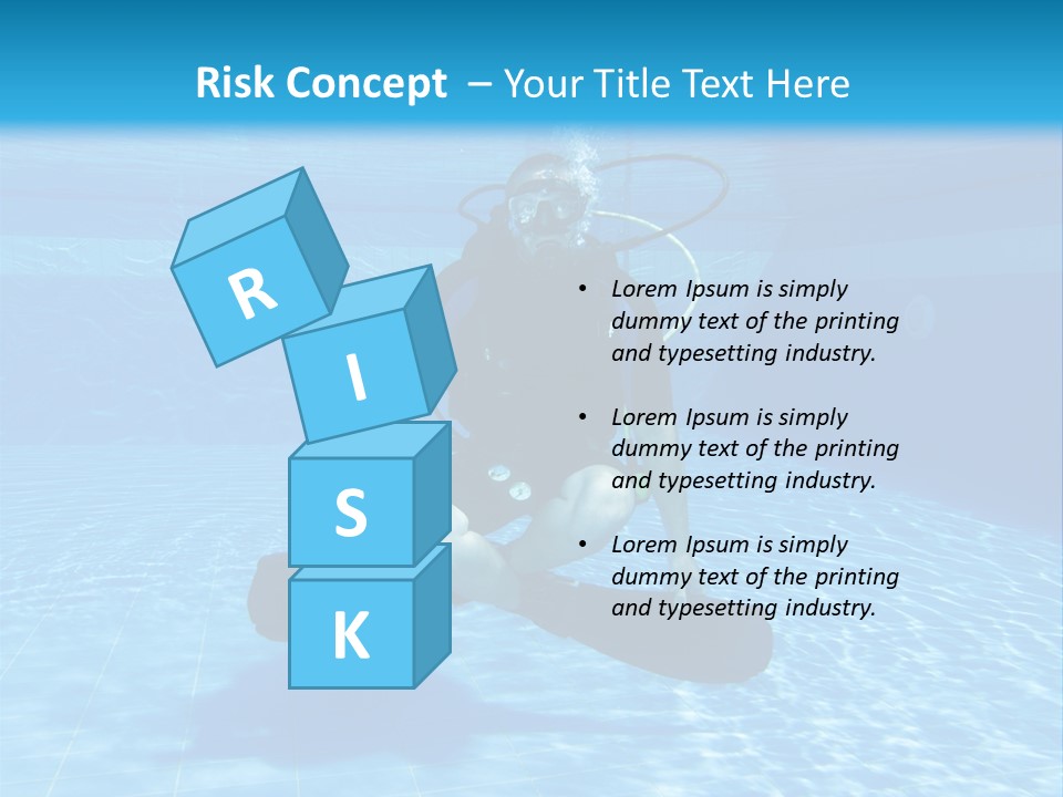 A Man Is Diving In The Water With A Board PowerPoint Template