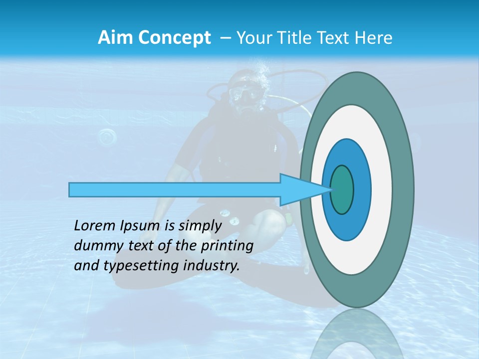 A Man Is Diving In The Water With A Board PowerPoint Template