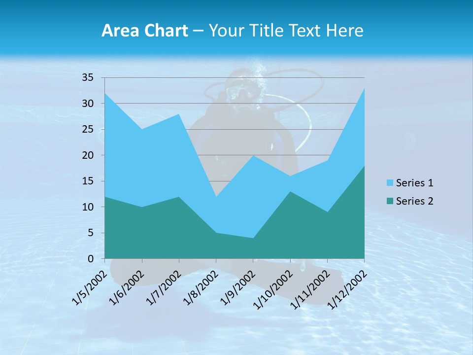 A Man Is Diving In The Water With A Board PowerPoint Template