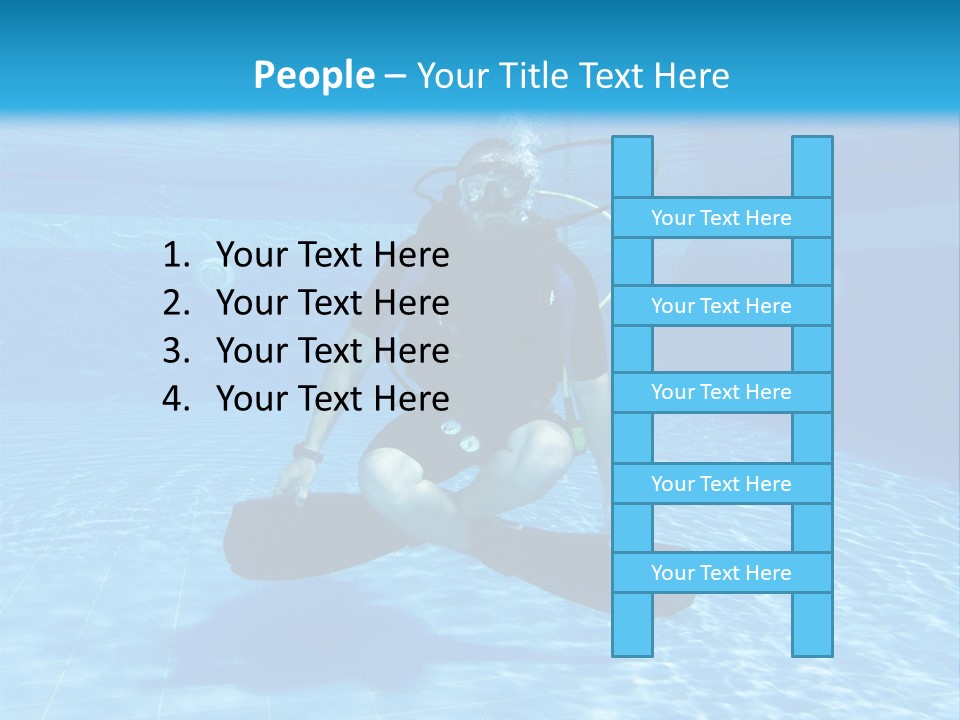 A Man Is Diving In The Water With A Board PowerPoint Template