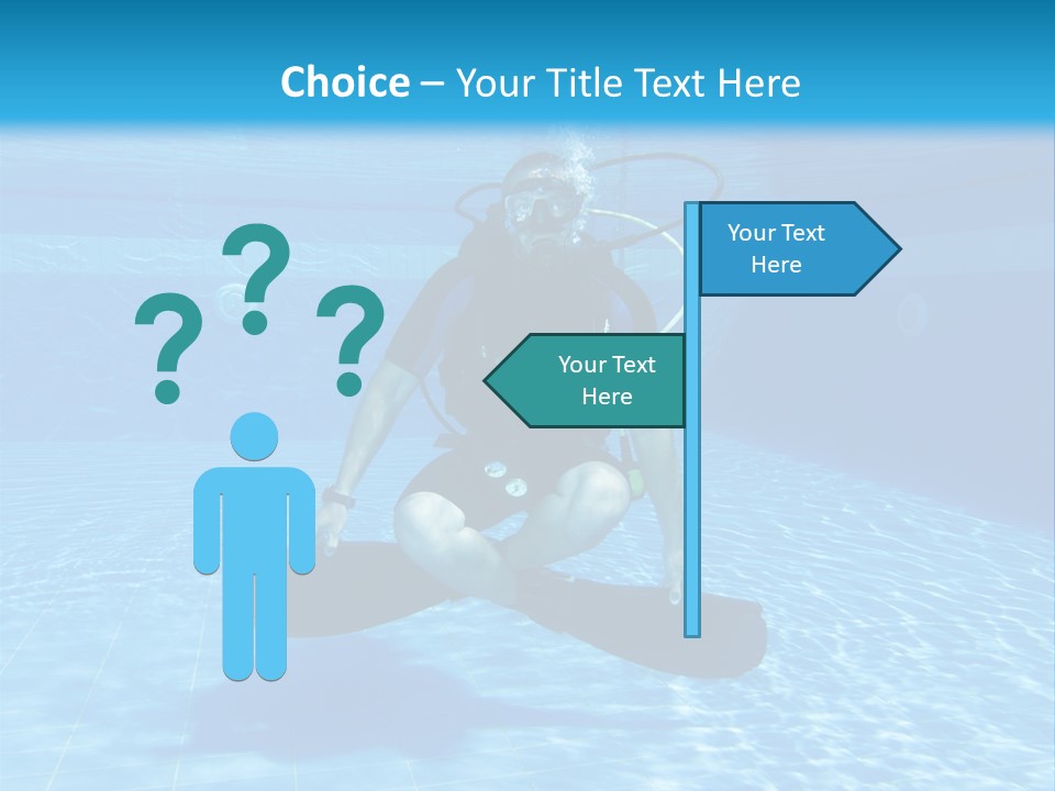 A Man Is Diving In The Water With A Board PowerPoint Template