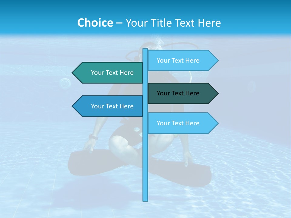 A Man Is Diving In The Water With A Board PowerPoint Template
