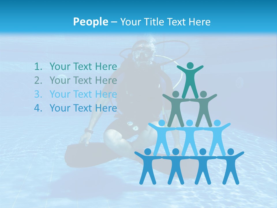 A Man Is Diving In The Water With A Board PowerPoint Template