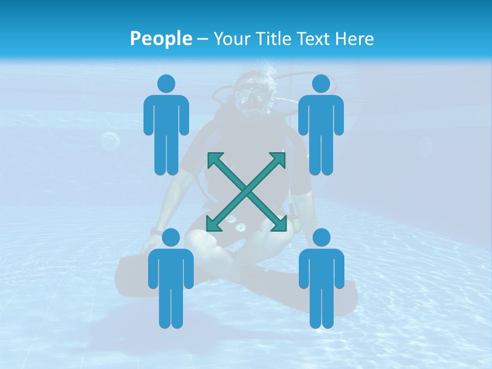 A Man Is Diving In The Water With A Board PowerPoint Template