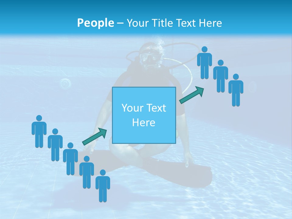 A Man Is Diving In The Water With A Board PowerPoint Template