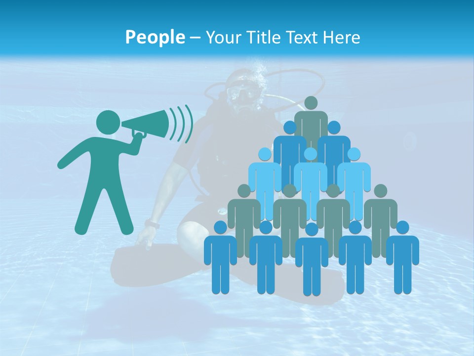 A Man Is Diving In The Water With A Board PowerPoint Template