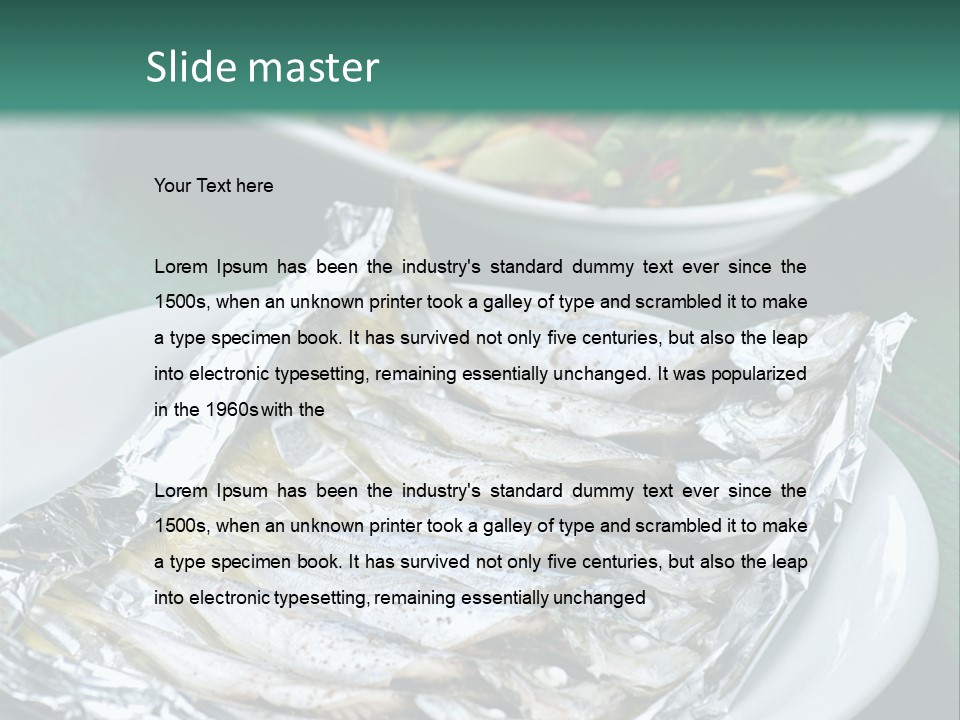 A Plate Of Fish Next To A Bowl Of Salad PowerPoint Template