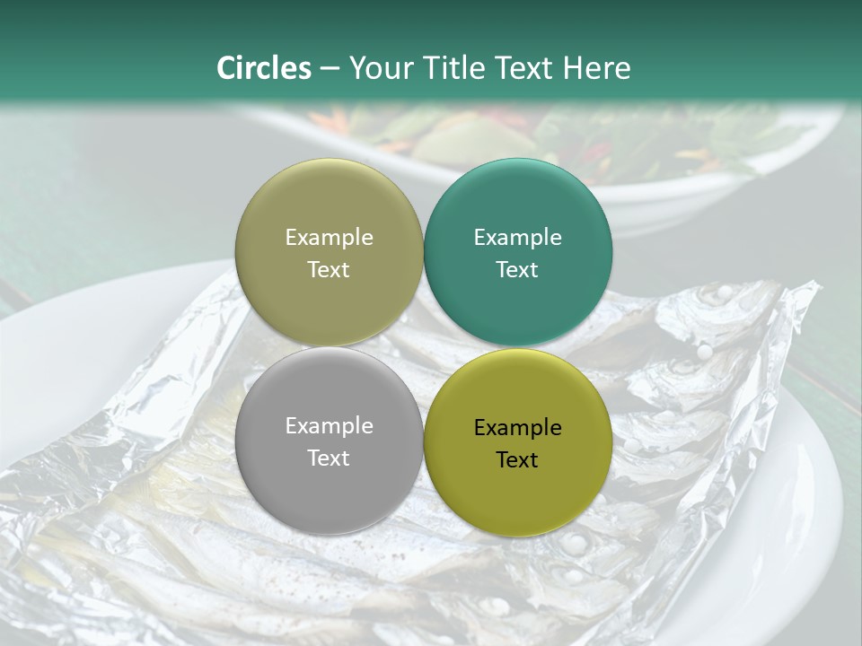 A Plate Of Fish Next To A Bowl Of Salad PowerPoint Template