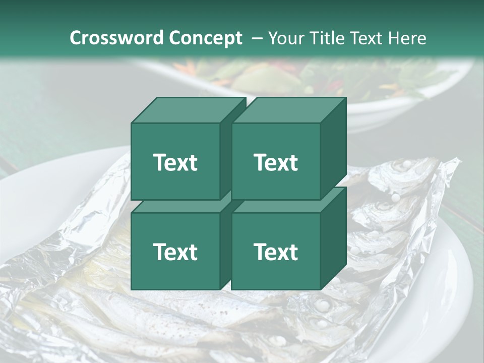 A Plate Of Fish Next To A Bowl Of Salad PowerPoint Template