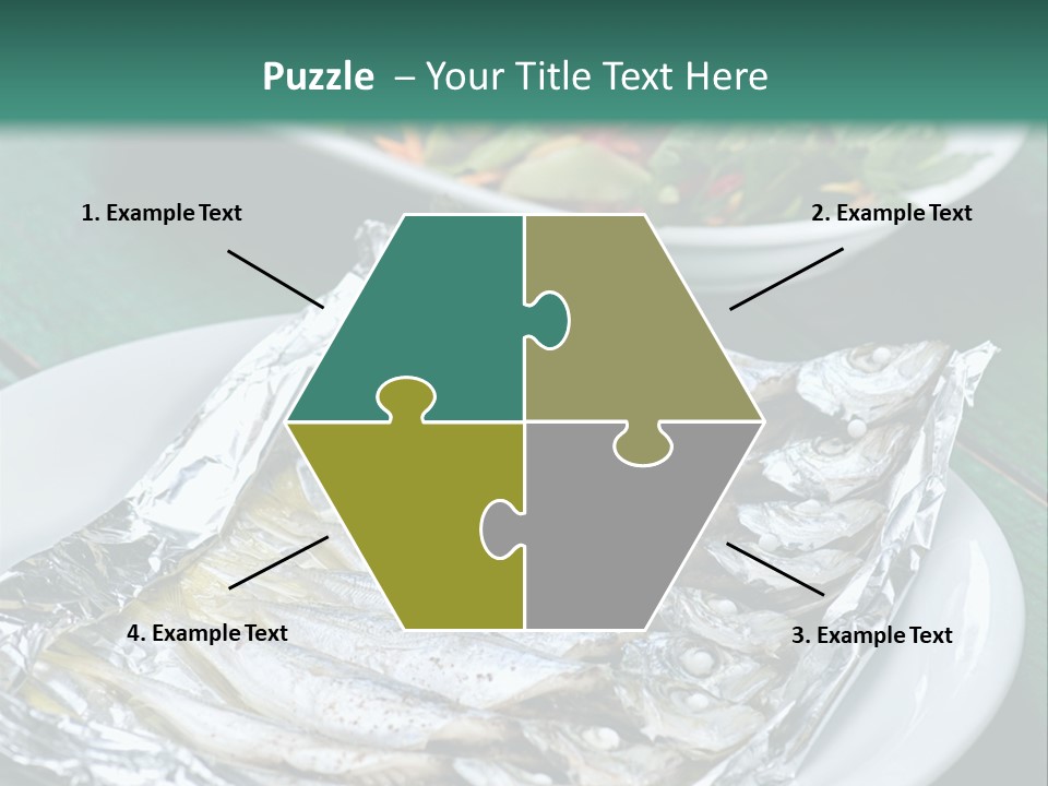 A Plate Of Fish Next To A Bowl Of Salad PowerPoint Template