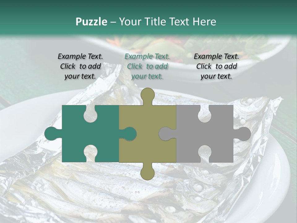 A Plate Of Fish Next To A Bowl Of Salad PowerPoint Template