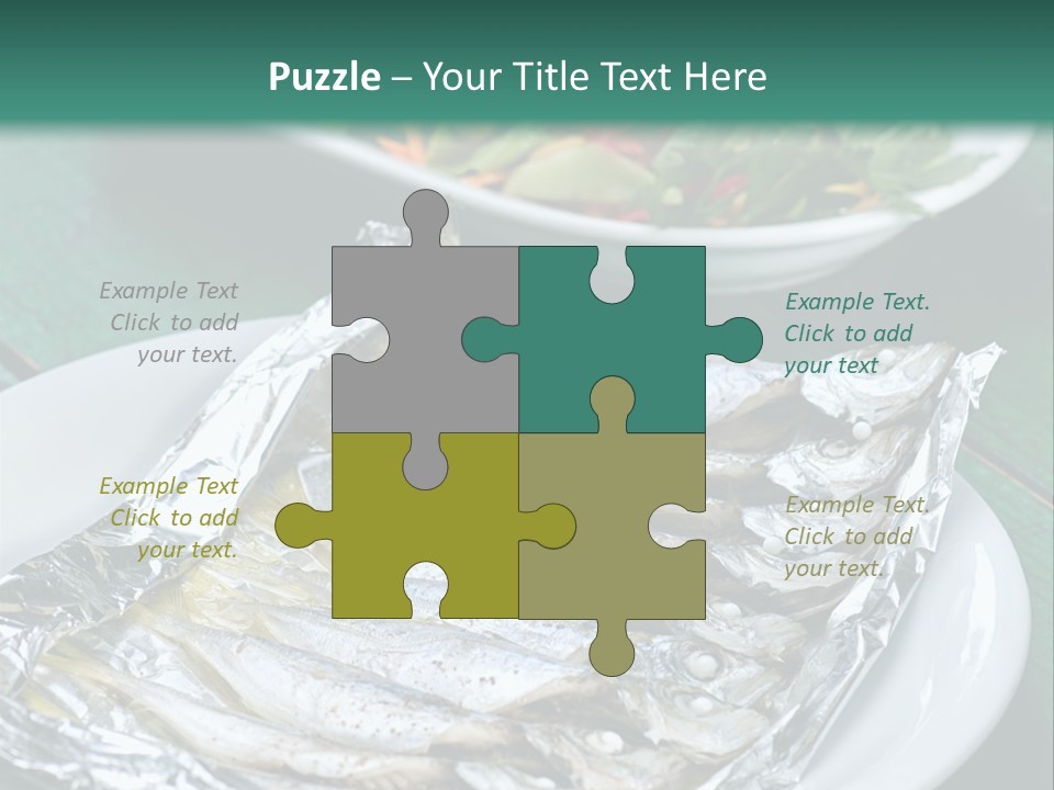 A Plate Of Fish Next To A Bowl Of Salad PowerPoint Template