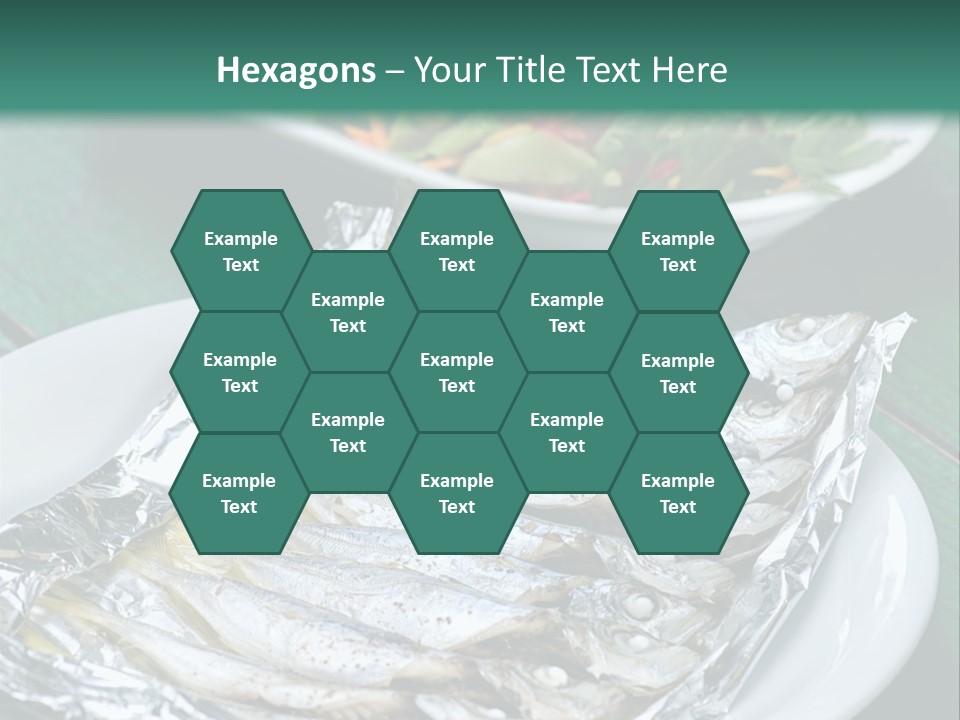 A Plate Of Fish Next To A Bowl Of Salad PowerPoint Template