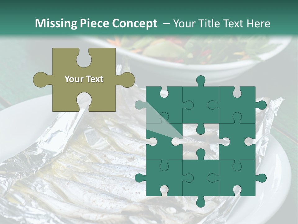 A Plate Of Fish Next To A Bowl Of Salad PowerPoint Template