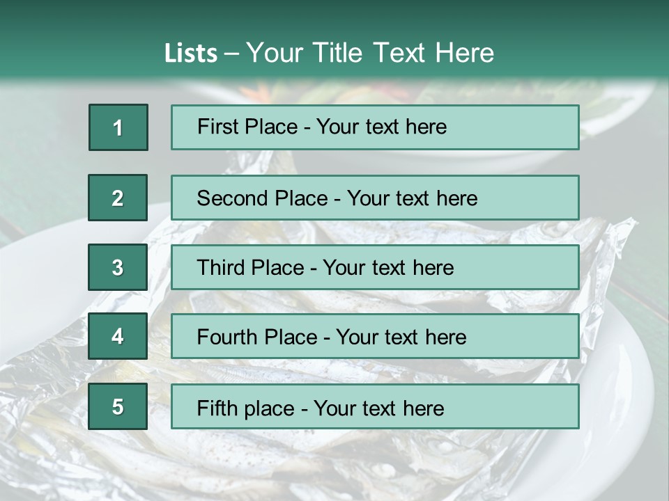 A Plate Of Fish Next To A Bowl Of Salad PowerPoint Template