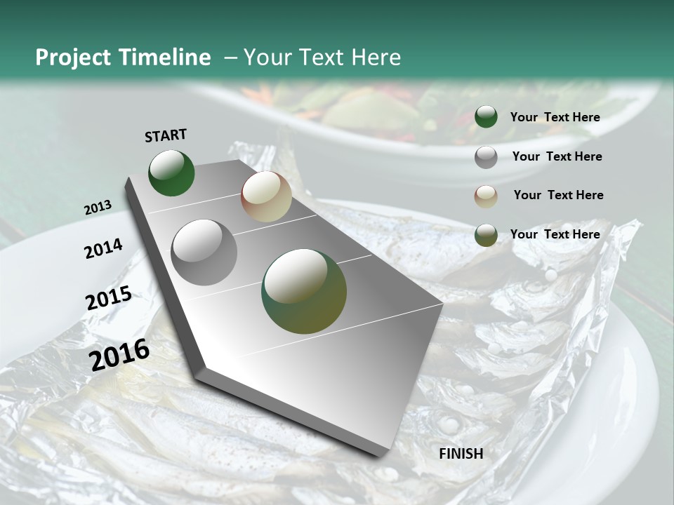 A Plate Of Fish Next To A Bowl Of Salad PowerPoint Template