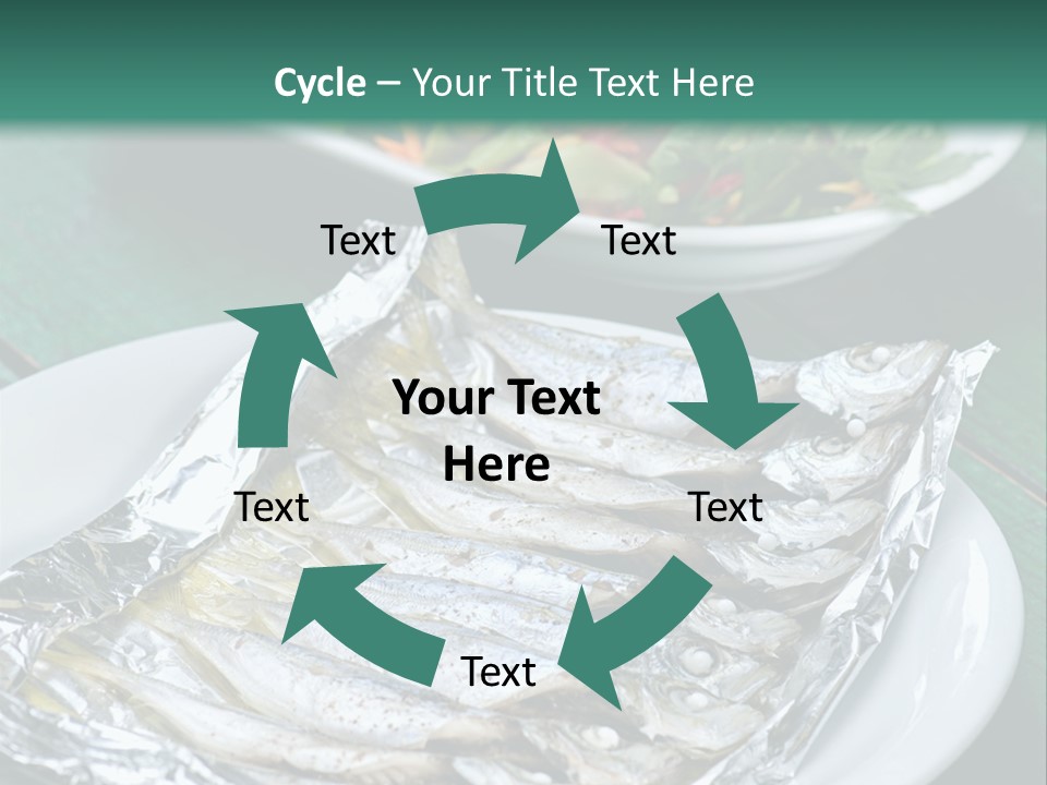 A Plate Of Fish Next To A Bowl Of Salad PowerPoint Template