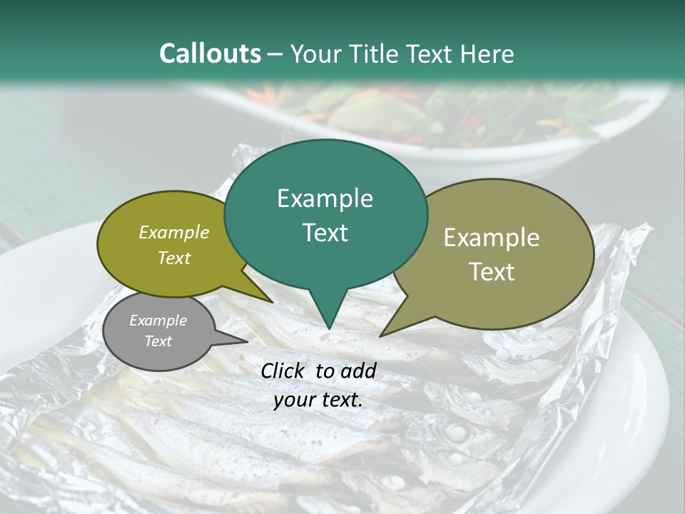 A Plate Of Fish Next To A Bowl Of Salad PowerPoint Template
