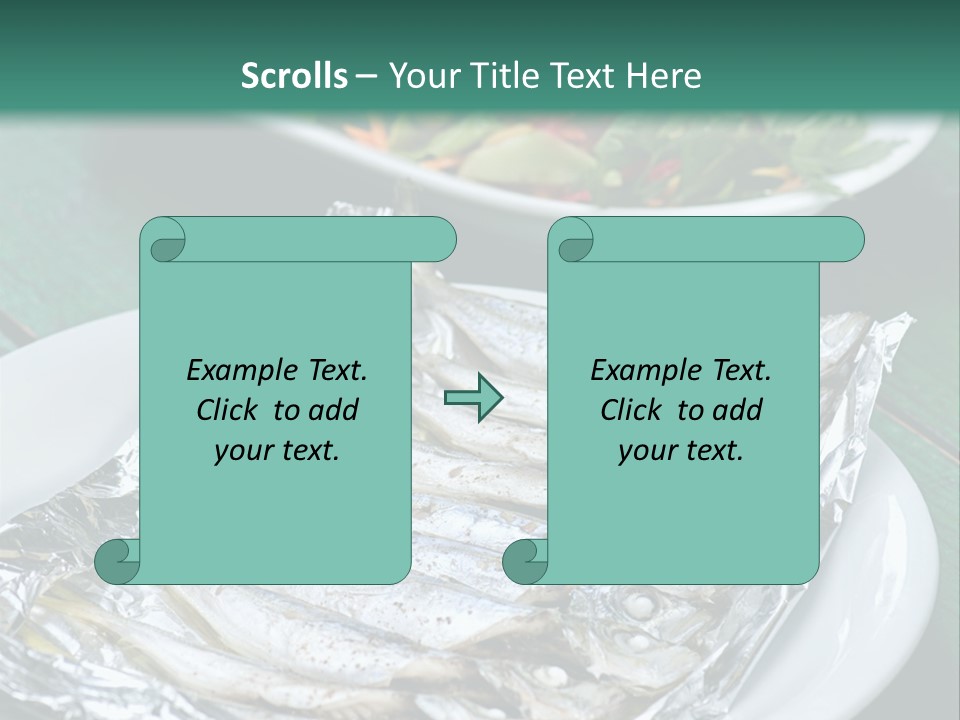 A Plate Of Fish Next To A Bowl Of Salad PowerPoint Template