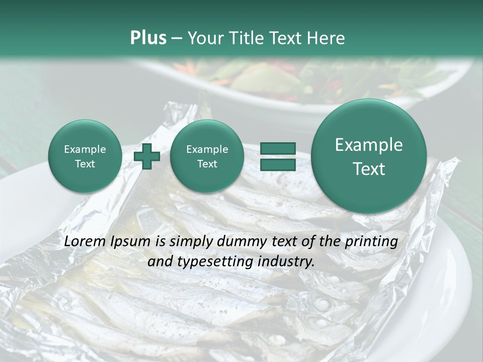 A Plate Of Fish Next To A Bowl Of Salad PowerPoint Template