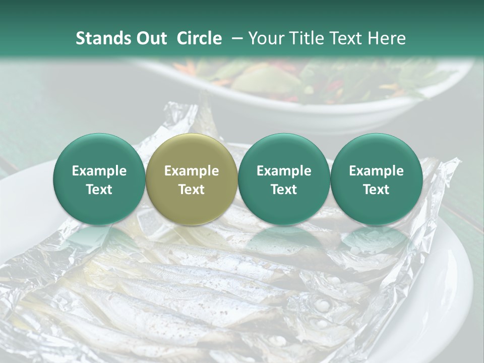 A Plate Of Fish Next To A Bowl Of Salad PowerPoint Template