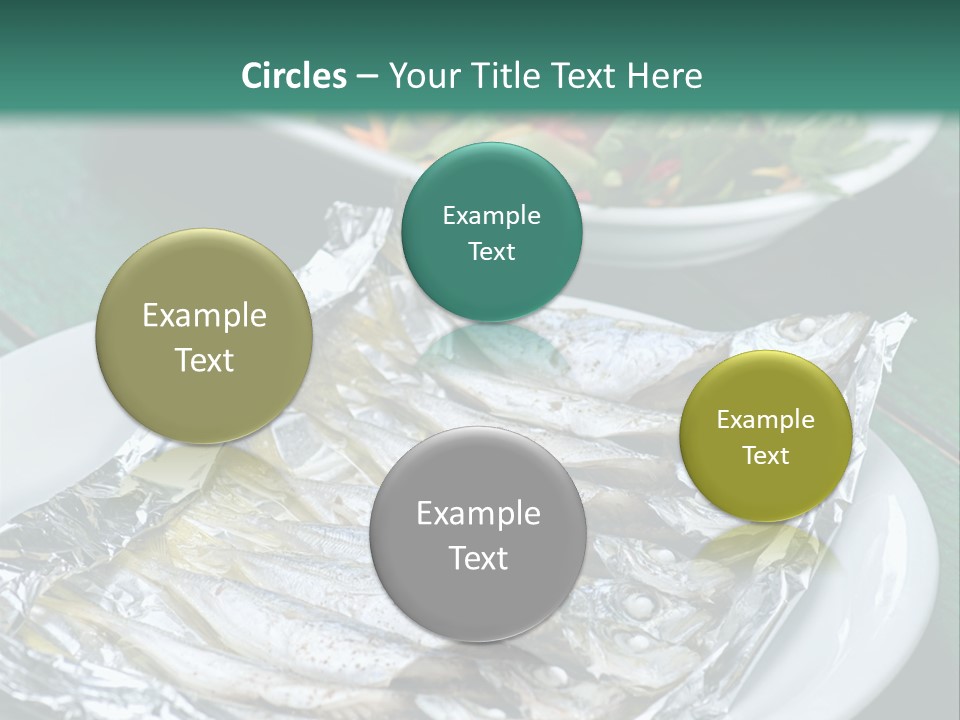 A Plate Of Fish Next To A Bowl Of Salad PowerPoint Template