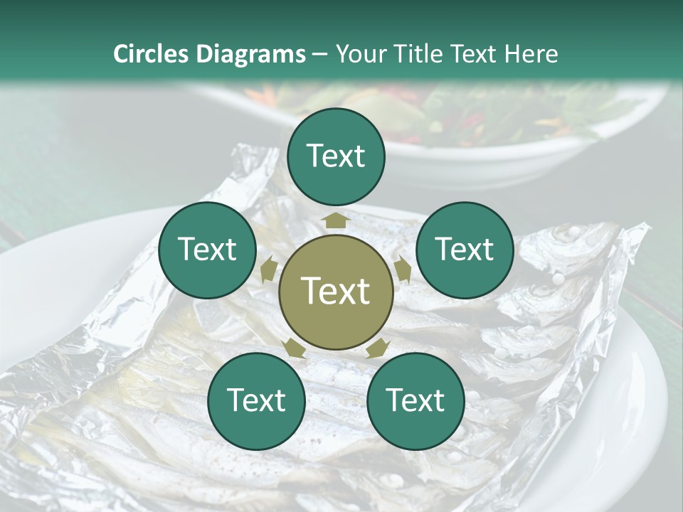 A Plate Of Fish Next To A Bowl Of Salad PowerPoint Template