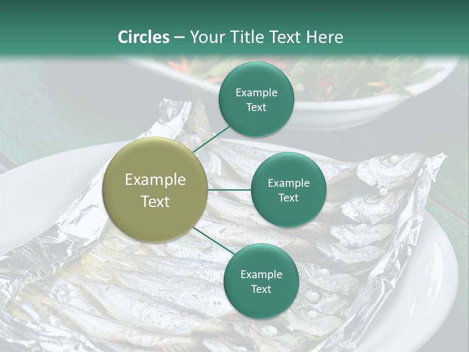 A Plate Of Fish Next To A Bowl Of Salad PowerPoint Template