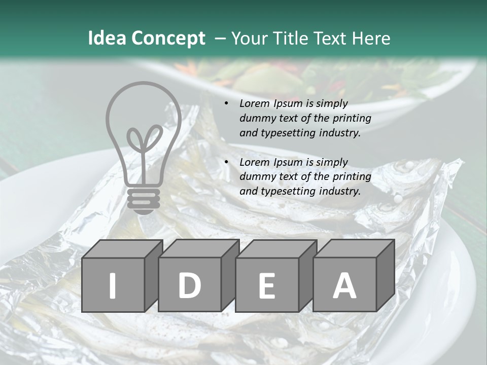 A Plate Of Fish Next To A Bowl Of Salad PowerPoint Template