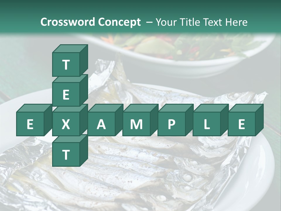 A Plate Of Fish Next To A Bowl Of Salad PowerPoint Template