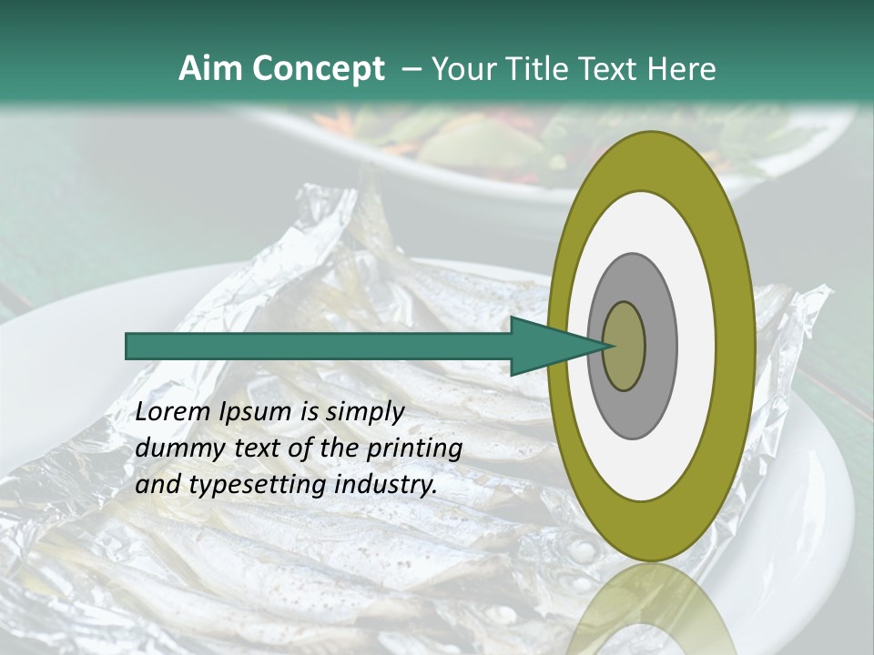 A Plate Of Fish Next To A Bowl Of Salad PowerPoint Template
