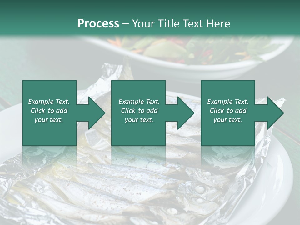 A Plate Of Fish Next To A Bowl Of Salad PowerPoint Template