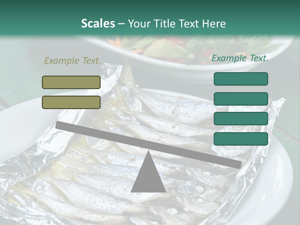 A Plate Of Fish Next To A Bowl Of Salad PowerPoint Template