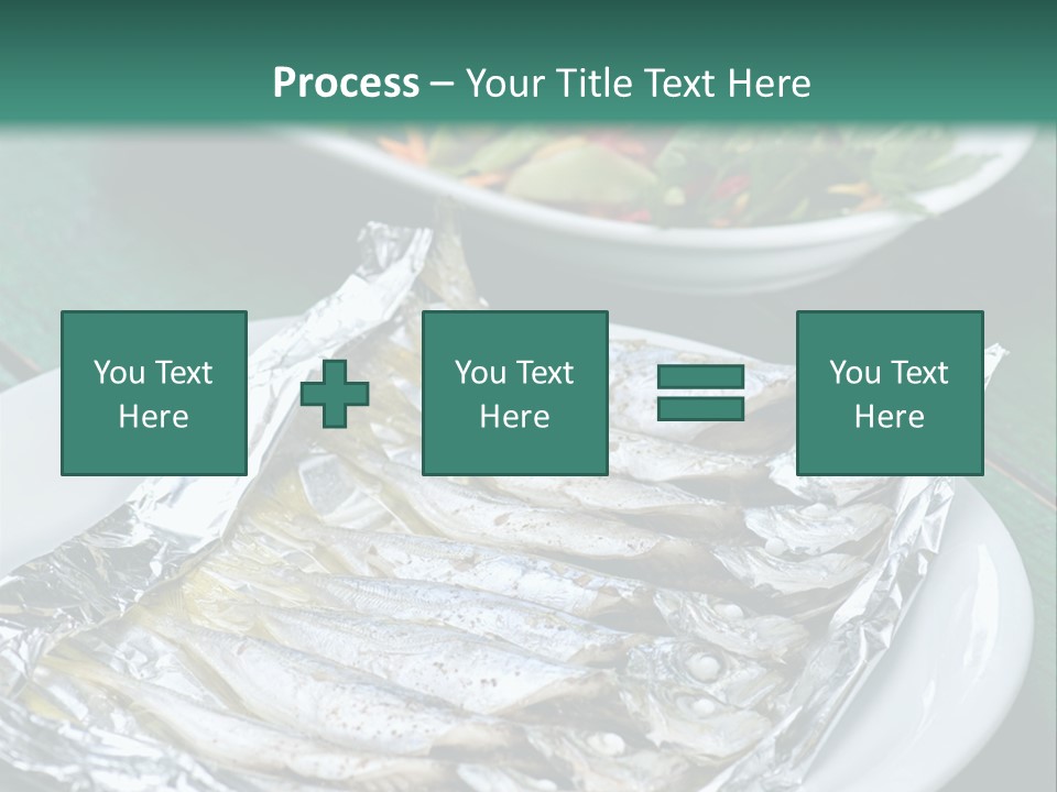A Plate Of Fish Next To A Bowl Of Salad PowerPoint Template