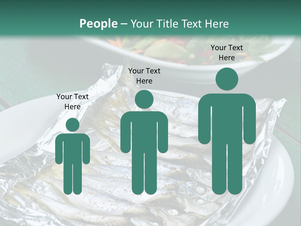 A Plate Of Fish Next To A Bowl Of Salad PowerPoint Template