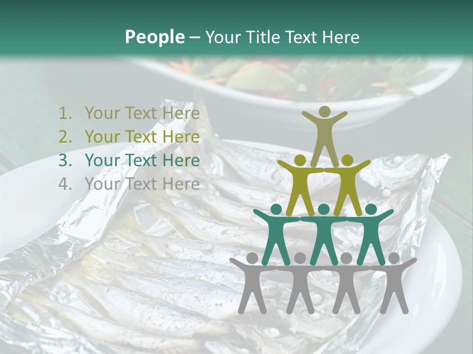 A Plate Of Fish Next To A Bowl Of Salad PowerPoint Template