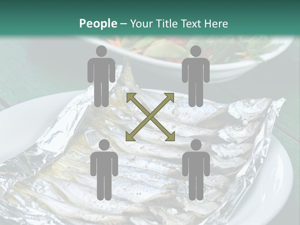 A Plate Of Fish Next To A Bowl Of Salad PowerPoint Template