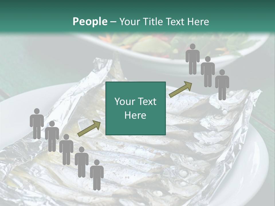 A Plate Of Fish Next To A Bowl Of Salad PowerPoint Template