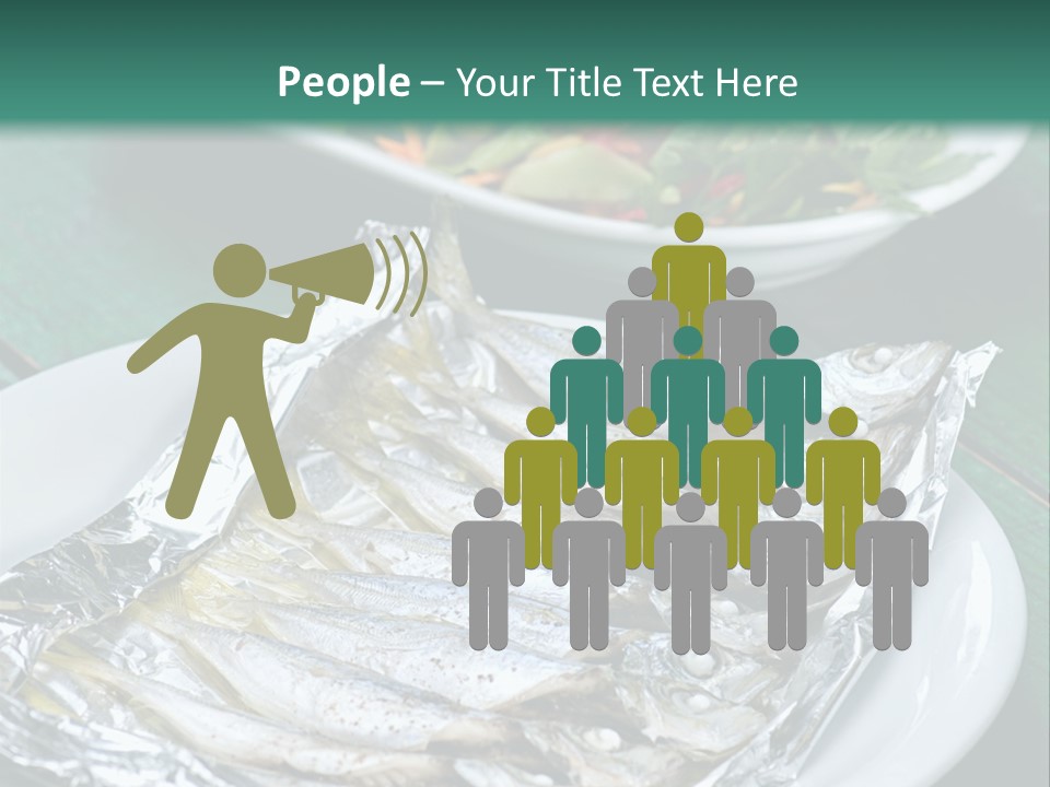 A Plate Of Fish Next To A Bowl Of Salad PowerPoint Template