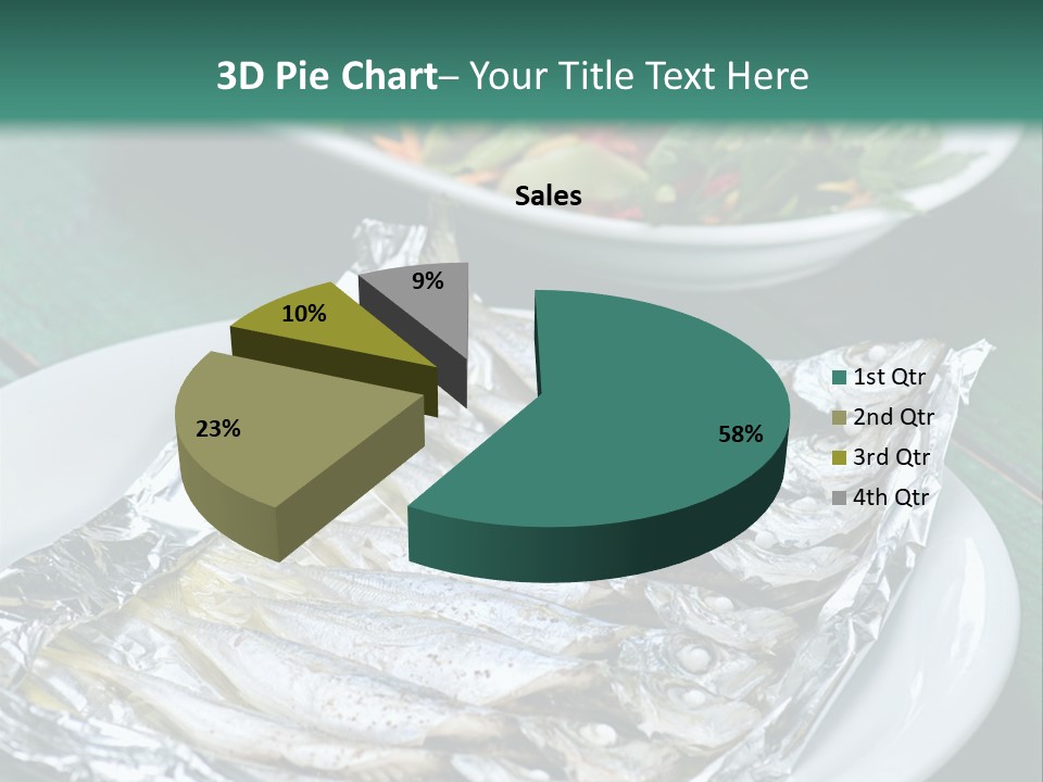 A Plate Of Fish Next To A Bowl Of Salad PowerPoint Template