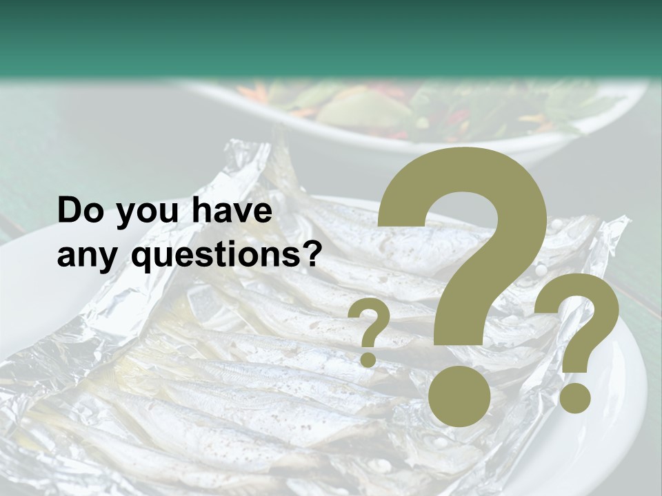 A Plate Of Fish Next To A Bowl Of Salad PowerPoint Template