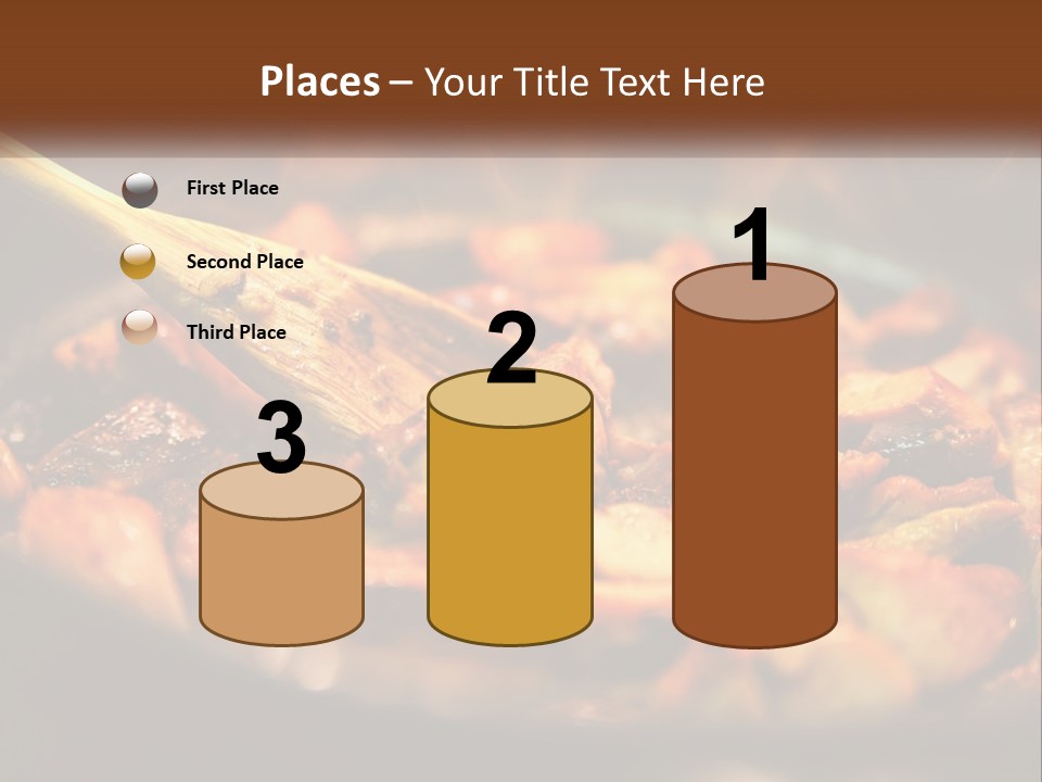 A Pan Filled With Food And A Wooden Spoon PowerPoint Template