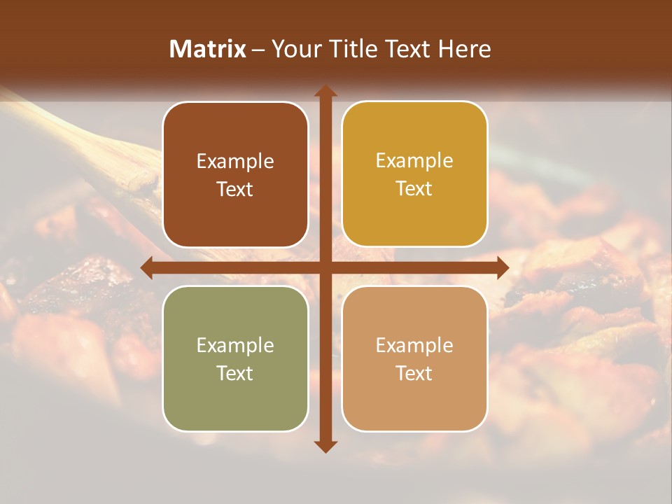 A Pan Filled With Food And A Wooden Spoon PowerPoint Template