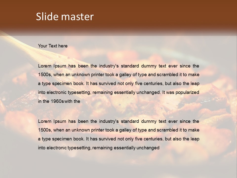 A Pan Filled With Food And A Wooden Spoon PowerPoint Template